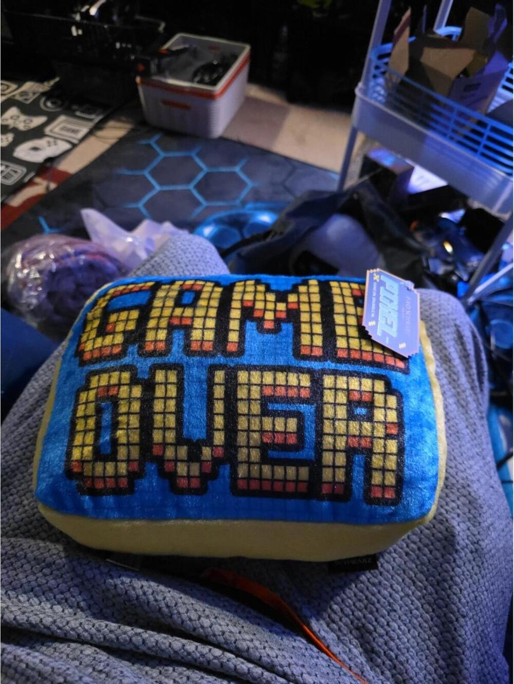 FAO Schwarz 10” Pixel Retro Game Over Plush Stuffed Toy / Room Decor